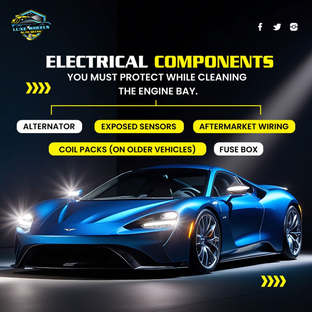 Electrical components you must protect while cleaning.  